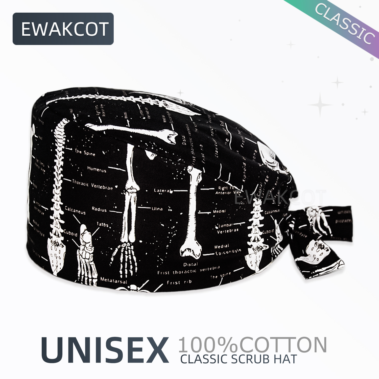 Classic Bones Printed Orthopedics Scrub Cap - Image 1