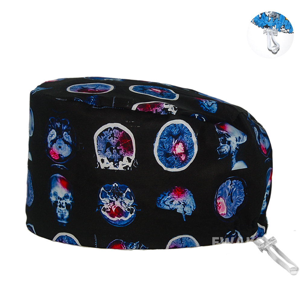 EURO X-ray Brain Printed Surgical Cap - Image 1