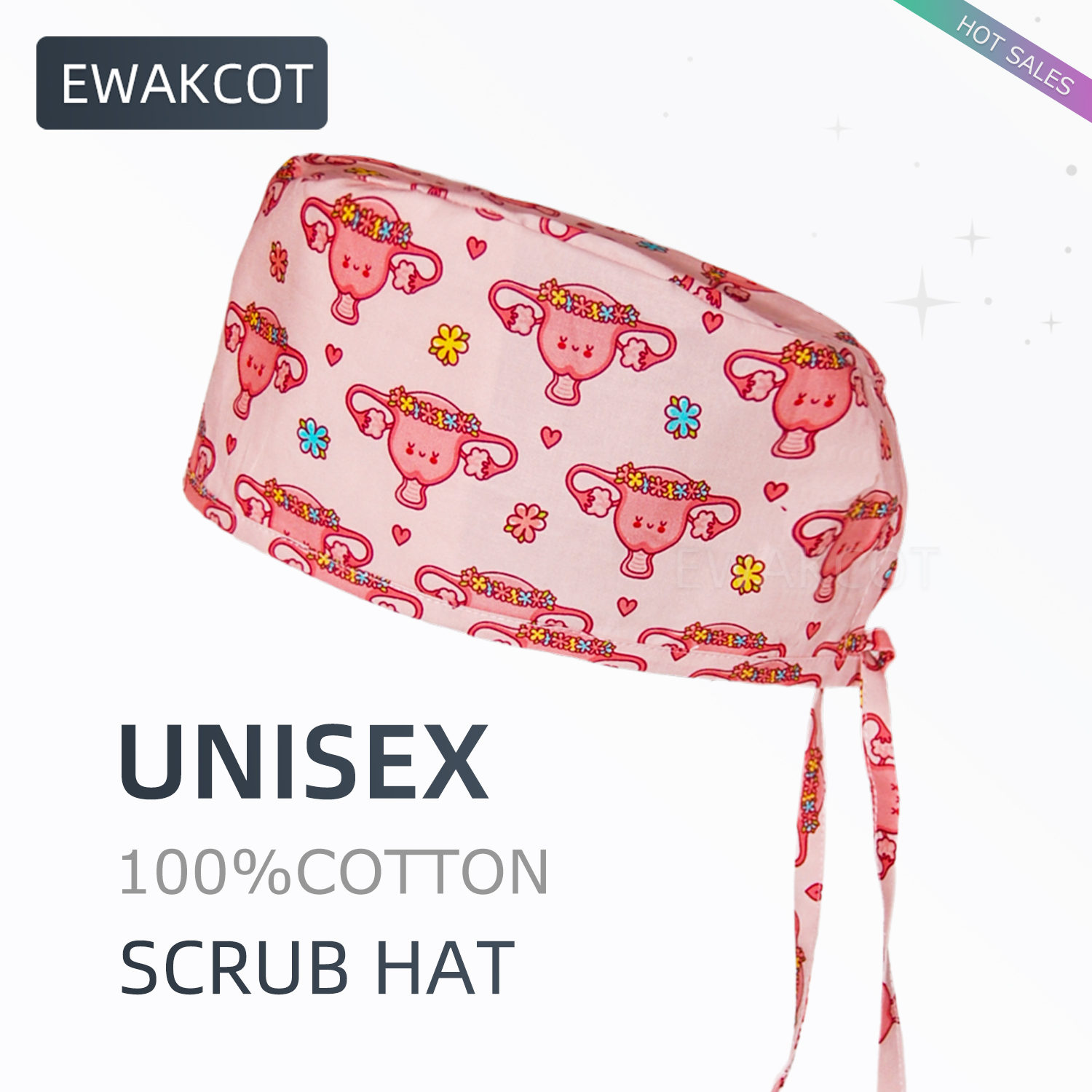 Gynecological Uterine Printed Medical Cap - Image 1